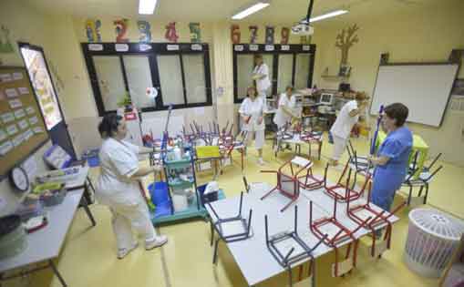 Se necesita operario/a para limpieza de colegios 30h/s