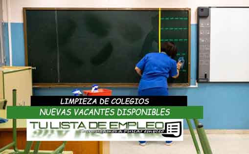 Se necesita 2 personas para limpieza de colegio 820€/mes