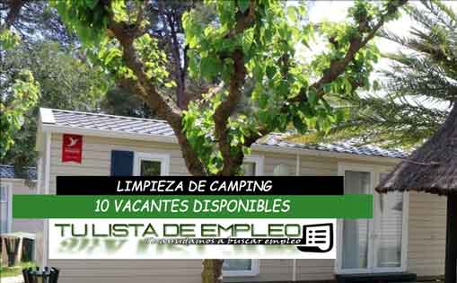 Se necesita 10 personas para limpieza de camping 800-1.500€/mes