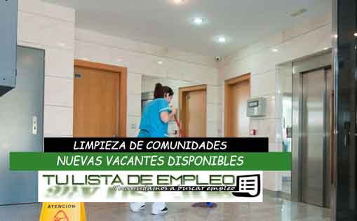Se necesita 10 personas para limpieza de comunidades 900-1.200€/mes