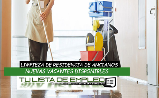 Se necesita personal para limpieza de residencia de ancianos 1.250€/mes