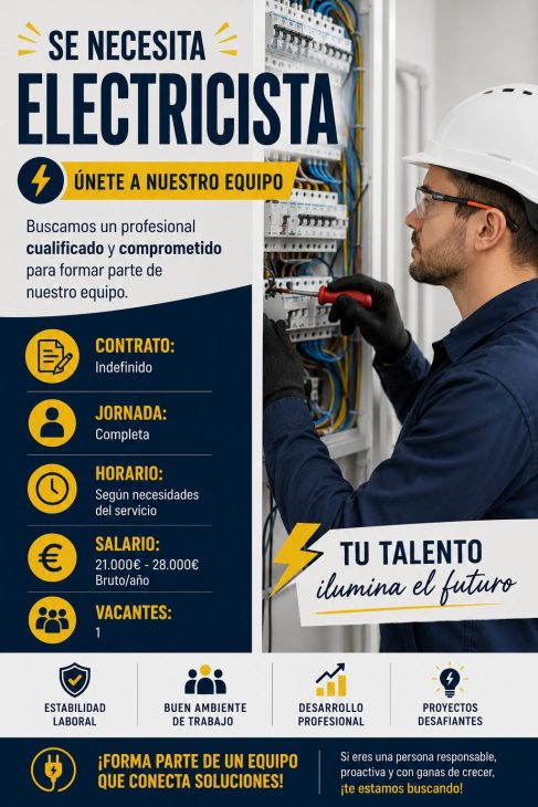 Se necesita electricista