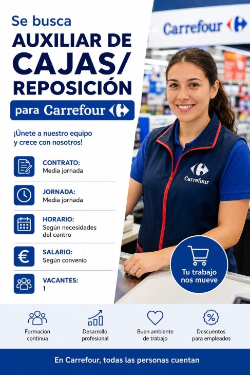 Auxiliar de Cajas/Reposición para Carrefour