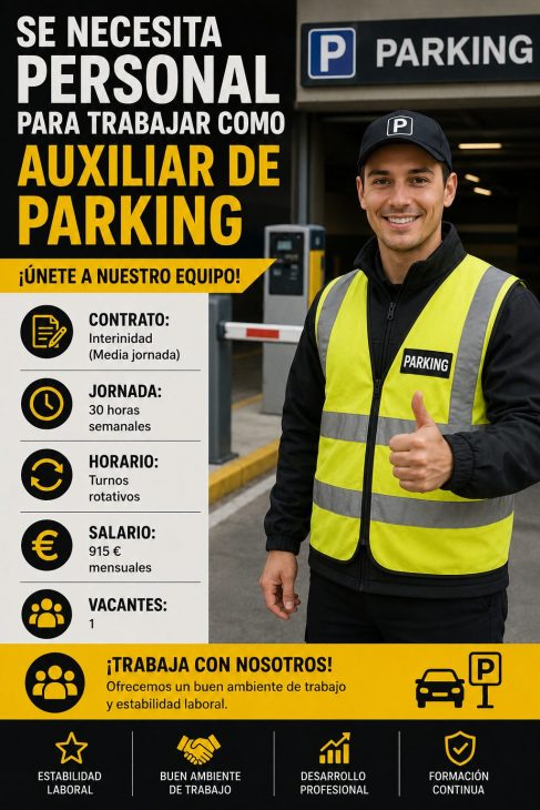 Se necesita personal para trabajar como Auxiliar de parking