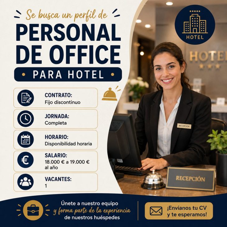 Se busca personal de office para Hotel