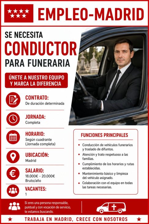Se necesita conductor para funeraria