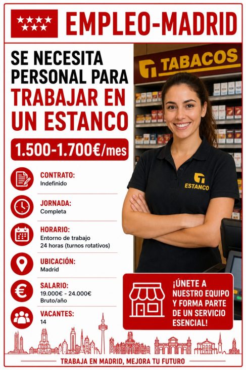 Se necesita personal para trabajar en estanco