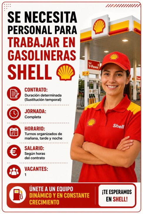 Se necesita personal para trabajar en gasolineras Shell