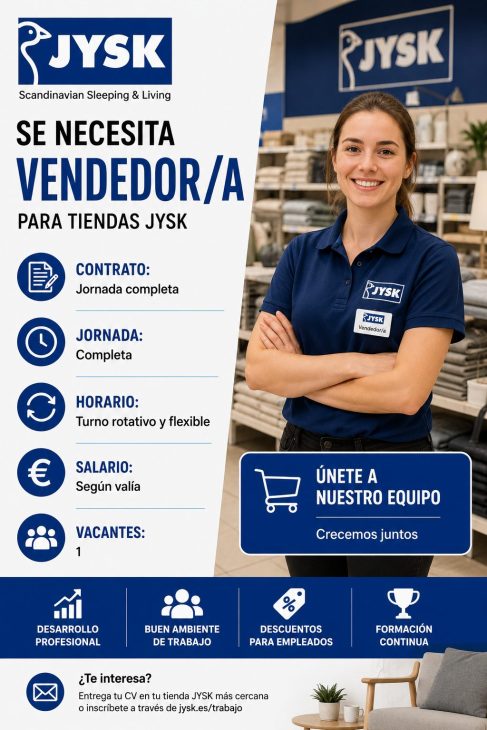 Se necesita  vendedor/a para tiendas Jysk