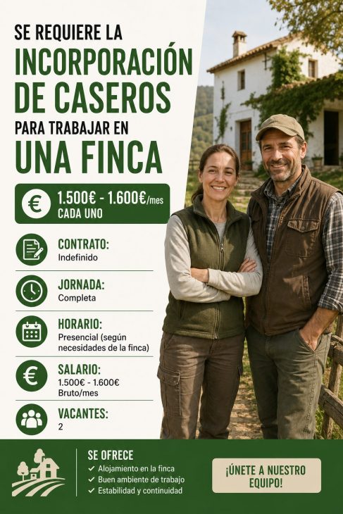 Se requiere la incorporación de caseros para trabajar en una finca