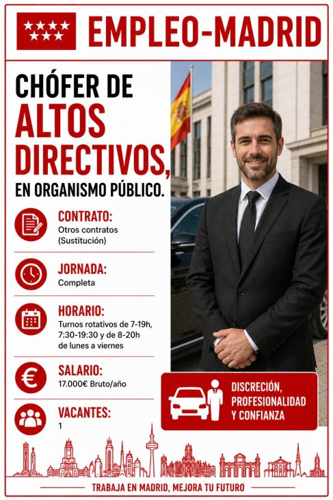 Chófer de altos directivos, en organismo público.