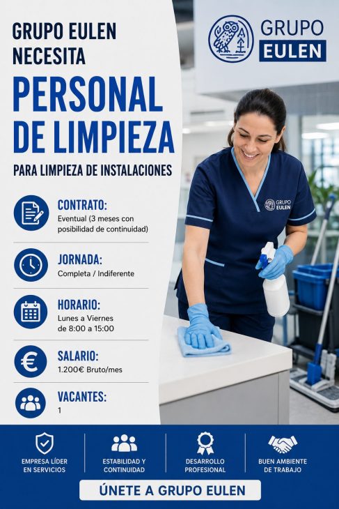 Se necesita personal de limpieza para limpieza de  instalaciones