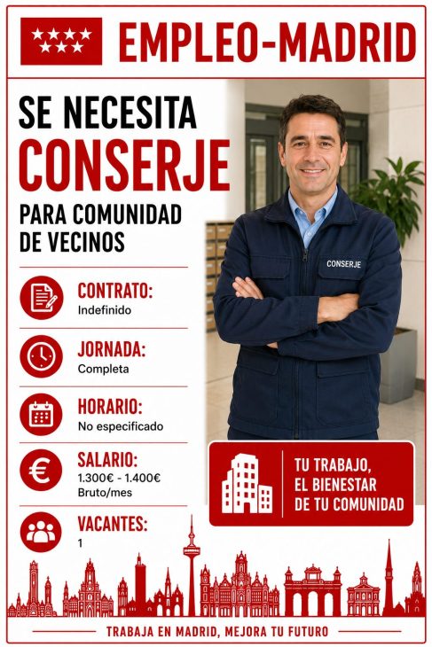 Se necesita conserje para comunidad de vecino