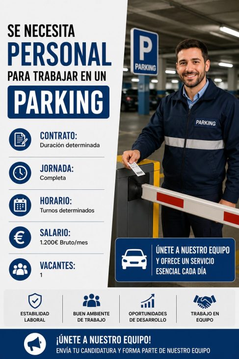 Se necesita personal para trabajar en un parking