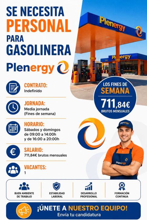 Personal para gasolinera los fines de semana