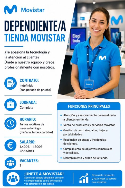 Dependiente/a – Tienda Movistar