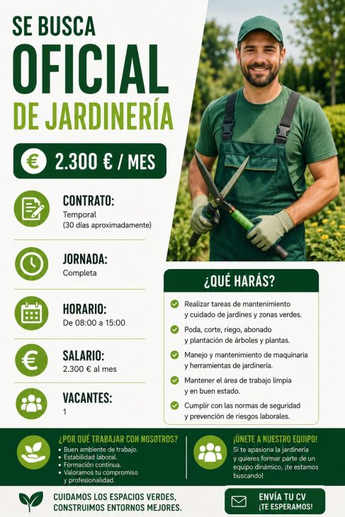 Se busca oficial de jardinería