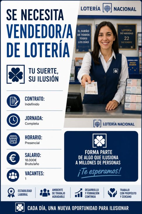 Se necesita vendedor/a de lotería