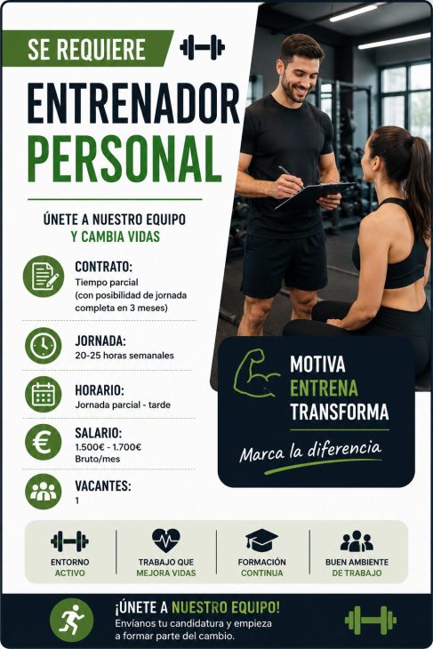 Se requiere la incorporación de entrenador personal