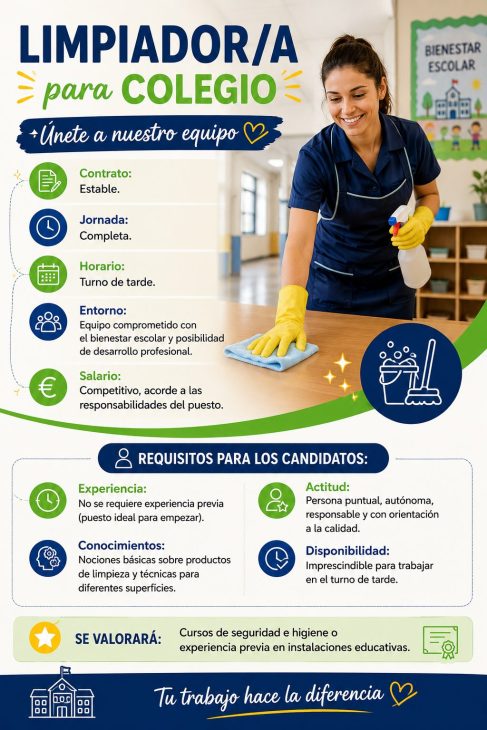 Limpiador/a de Colegio
