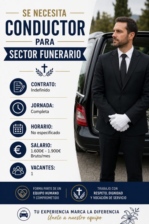 Se necesita conductor para sector funerario
