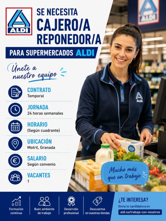 Cajero/a reponedor/a para supermercados Aldi