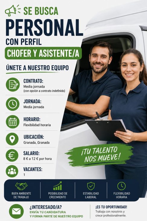 Se busca personal con perfil Chofer y asistente/a