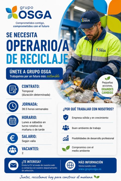 Se necesita operario/a de reciclaje