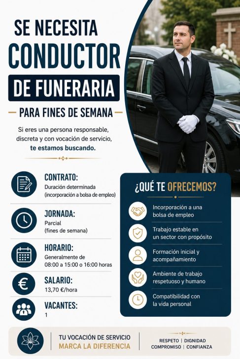 Conductor de funeraria para fines de semana