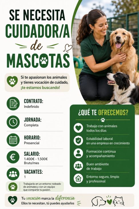 Se necesita cuidador/a de mascotas