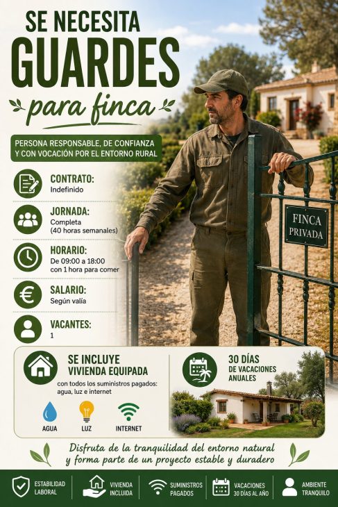 Se necesita guardeses para finca