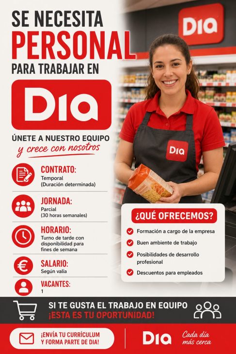 Se necesita personal para trabajar en supermercados Dia