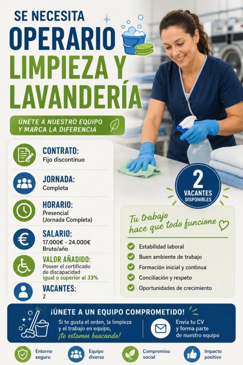 Operario limpieza y lavandería