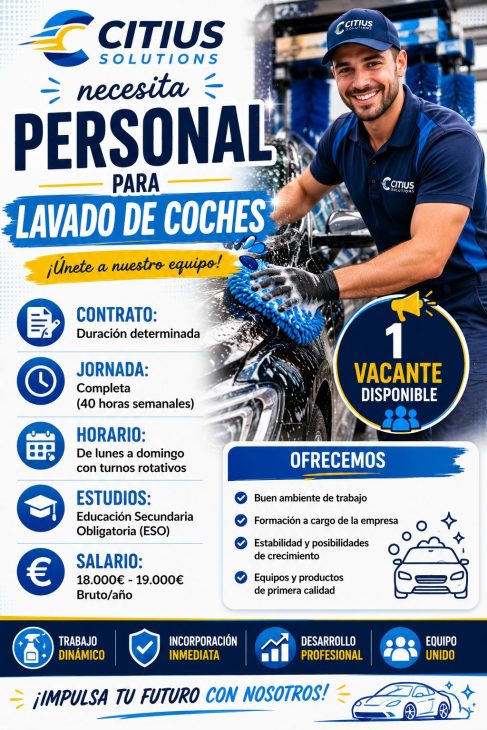 Se necesita personal para lavado de coches