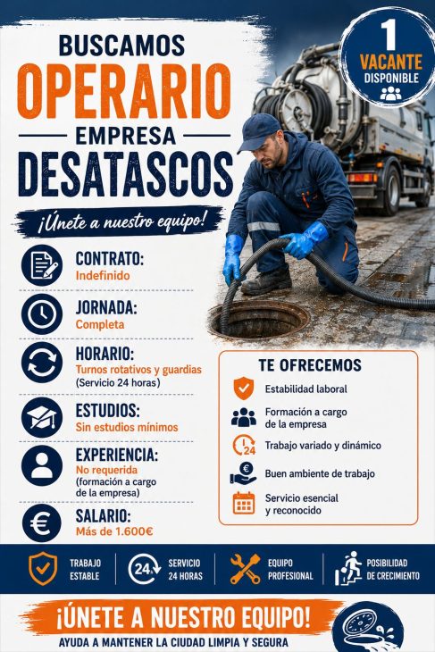 Operario empresa desatascos