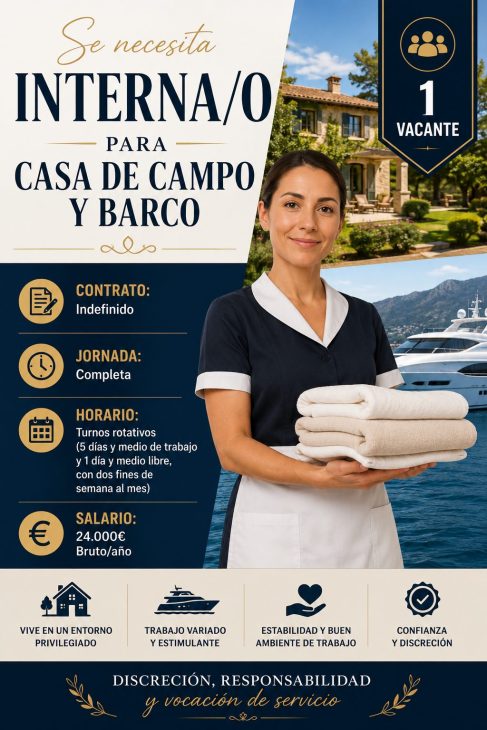 Interna/o para casa de campo y barco