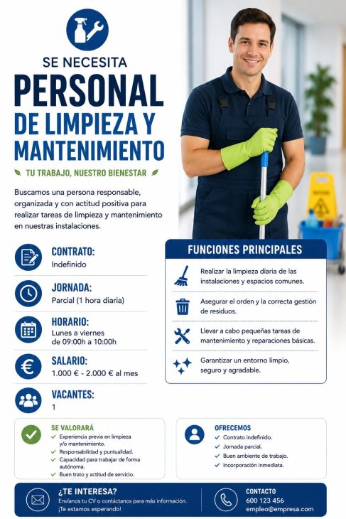 Personal de limpieza y mantenimiento