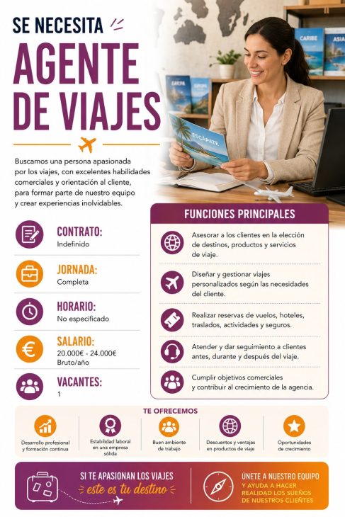 Se necesita agente de viajes
