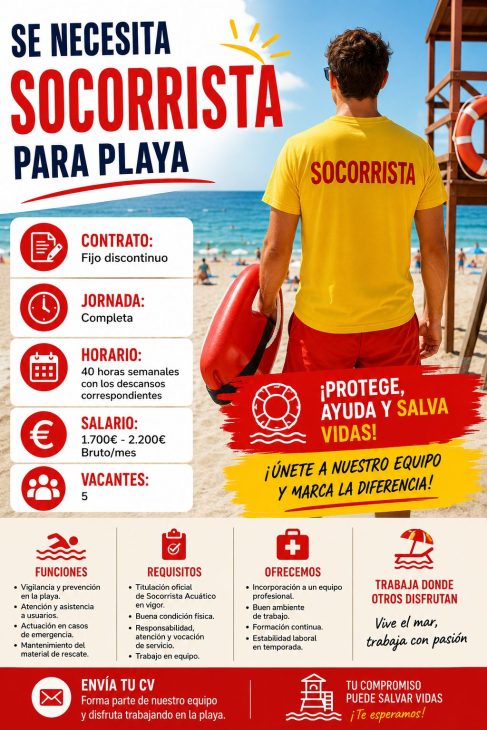Se necesita socorrista para playa