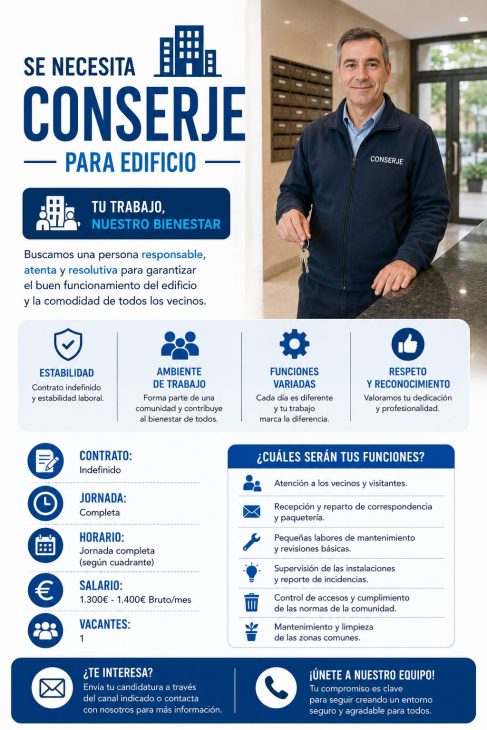 Se necesita conserje para edificio