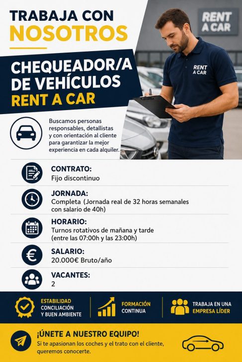 Chequeador/a de Vehículos – Rent a Car