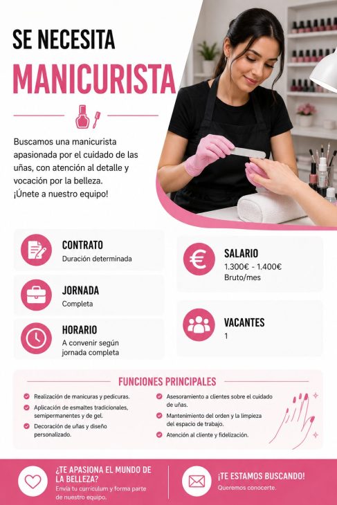 Se necesita manicurista