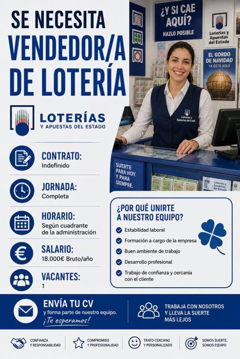 Se necesita vendedor/a de lotería