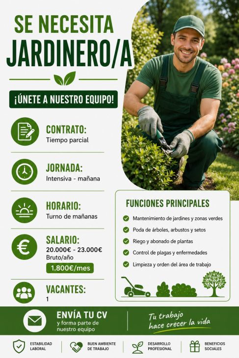 Se necesita jardinero/a