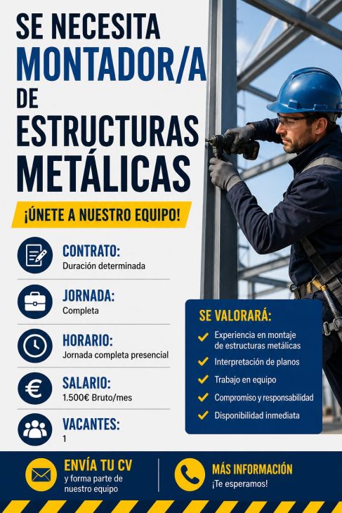 Se necesita montador/a de estructuras metálicas