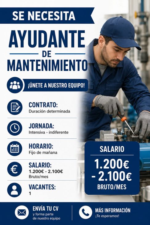 Se necesita ayudante de mantenimiento