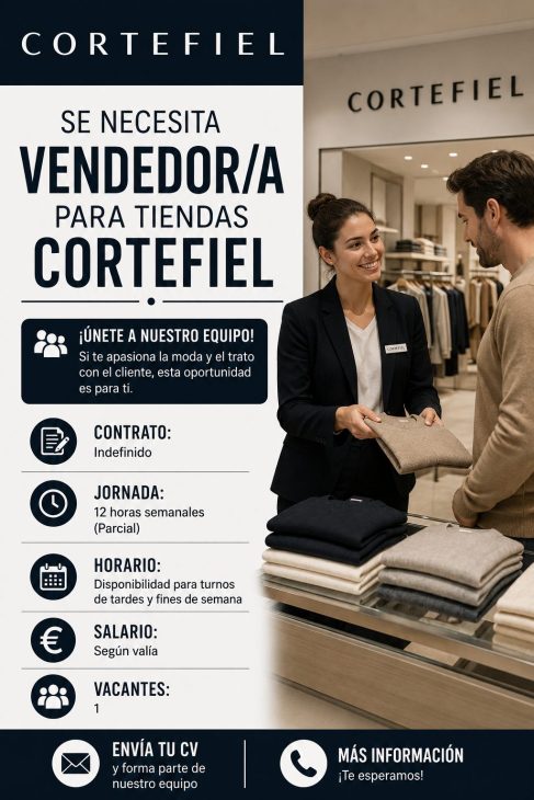 Se necesita vendedor/a para tiendas Cortefiel