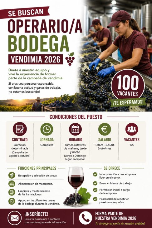 Operario/a Bodega Vendimia 2026