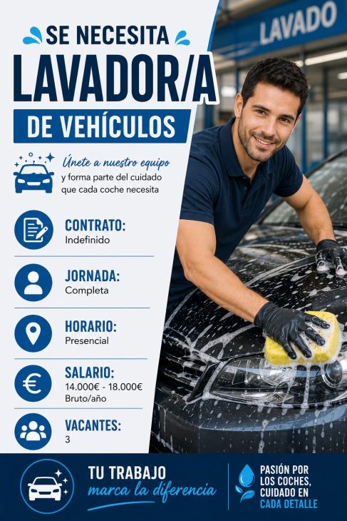 Se necesita lavador/a de vehículos