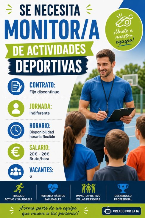 Se necesita monitor/a de actividades deportivas